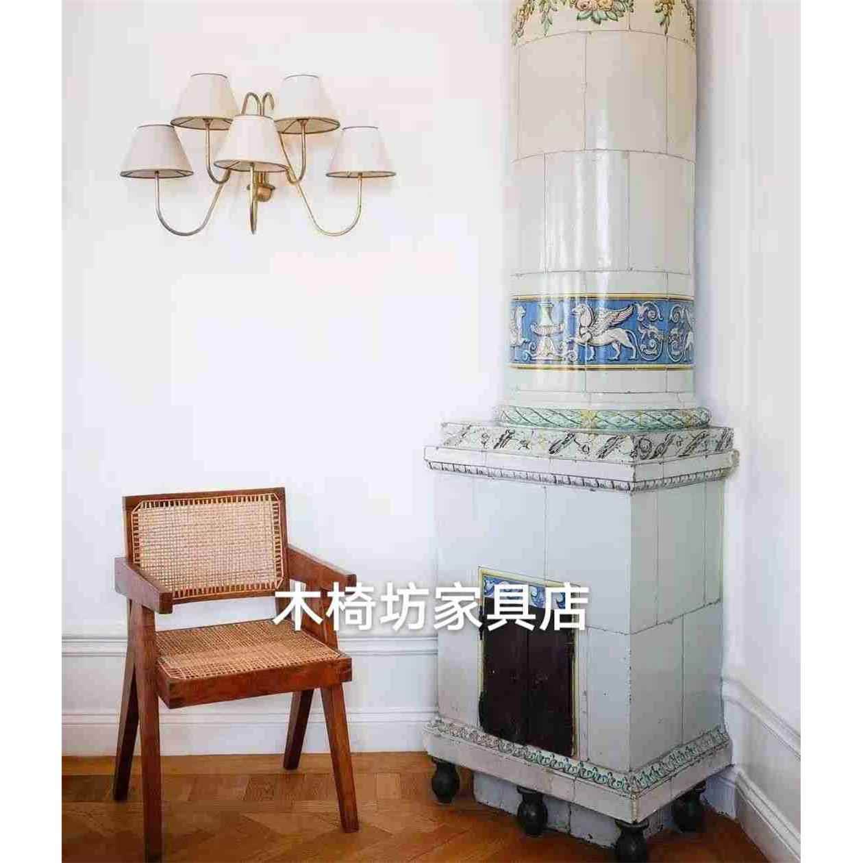 复古沙发成人简易田园无骨架简约客厅北欧实木餐椅 迪加尔椅