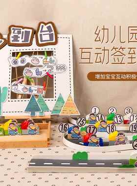 幼儿园签到墙创意主题环创签到玩具进区域牌教室装饰材料包投放