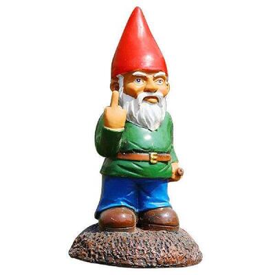 Middle Finger White Beard Dwarf Ornament Outdoor Resin
