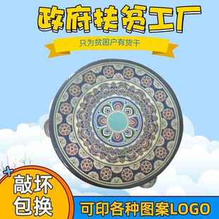 奥尔夫儿童打击乐器4寸卡通6寸卡通铃鼓木制幼儿园老师表演手鼓