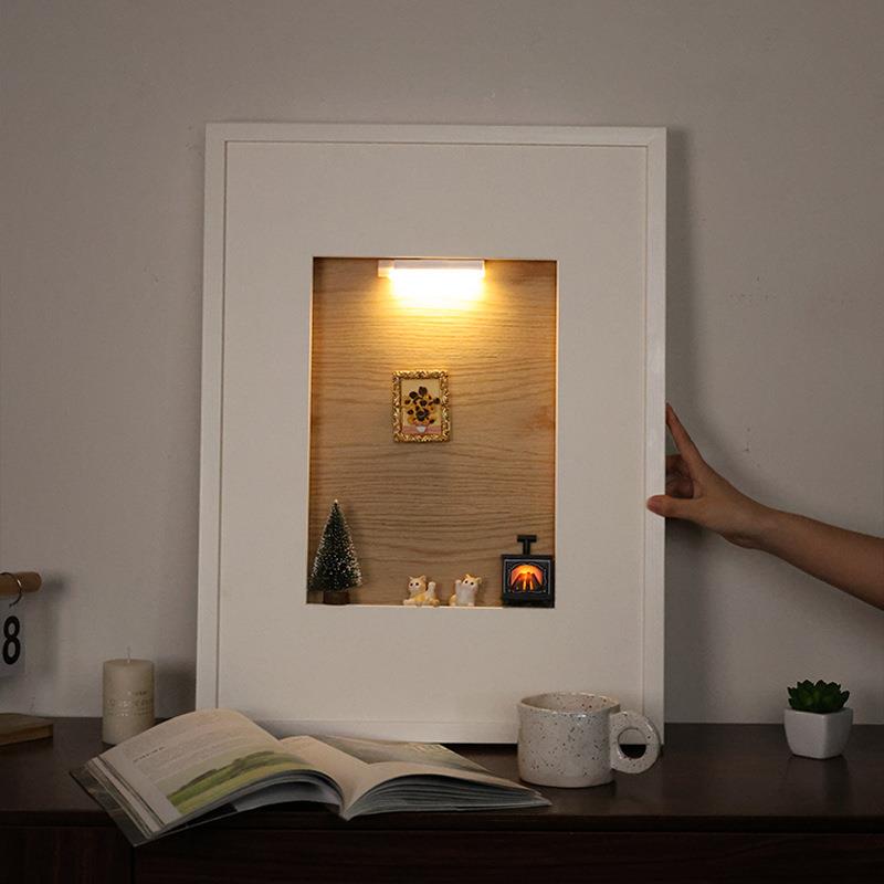 竖版电表箱装饰画可磁吸白闸色框款配电箱微光小屋遮挡挂d画iy电