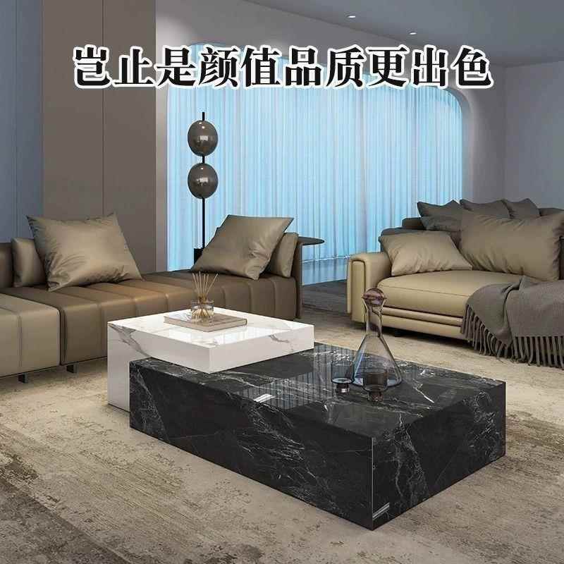 新款意式岩板茶几岛台客厅设计师别墅家用简约现代高级轻奢小户型