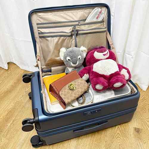 正品前置开口行李箱220寸登机箱女侧可扩容开盖大容量4寸28拉男杆