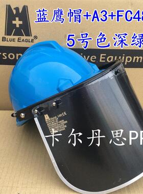 蓝鹰电焊面屏抗UV防火花喷溅防UV防强光安全帽式面罩A2+FC48G3