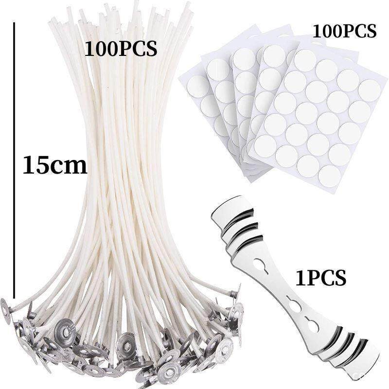 105PCS/Set Smokeless Scented Candle Wicks Soy Wax Core Wood - 实物图