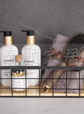 样板房卫生间浴室柜摆件洗手台套装浴室柜阳台房收纳篮北欧铁艺篮