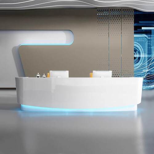 公司烤漆前台时尚幼儿园异形接待酒店咨询吧台宾馆创意迎宾收银桌