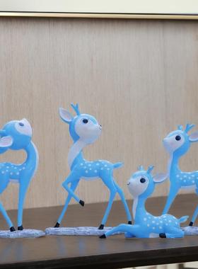 户外景区卡通梅花鹿景观雕塑商超庭院幼儿园仿真彩绘小鹿落地摆件