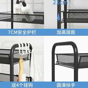 家用小推车置物架卧室杂物收纳筐架客厅铁艺整理架陈列架子可移动
