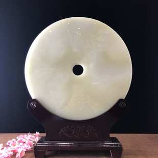 家用客厅乔迁新居玉石BZHAO宝兆 平安扣40cm摆件天然工艺品中式