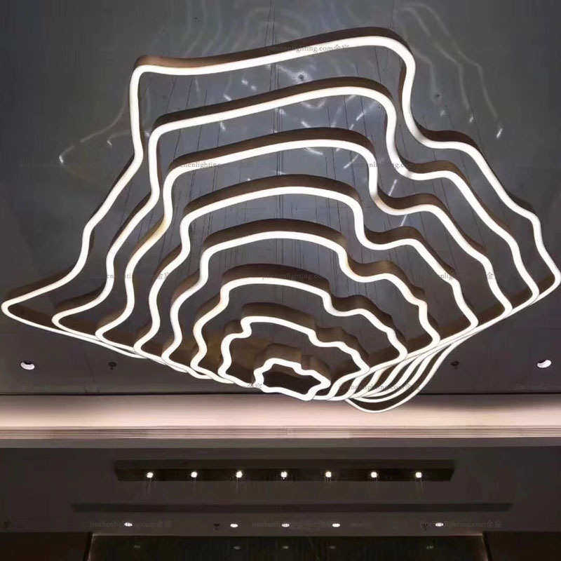 创意异形山脉售楼部吊灯非标工程大型酒店大堂灯铝材多层设计吊灯,家装灯饰光源,客厅吊灯,淘宝优惠券,粉丝福利购,淘宝优惠卷