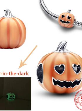 Cute Beads S925 Sterling Silver Glow-in-the-dark Spooky