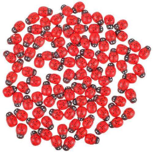 100pcs Simulation Ladybugs Kids Ladybugs Toy for DIY Garden