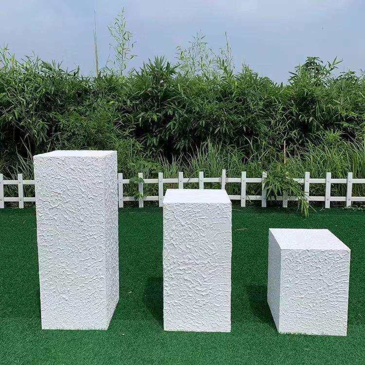 新款纹理柱婚礼迎宾装饰折叠甜品台摆件婚庆路引道具派对橱窗方柱