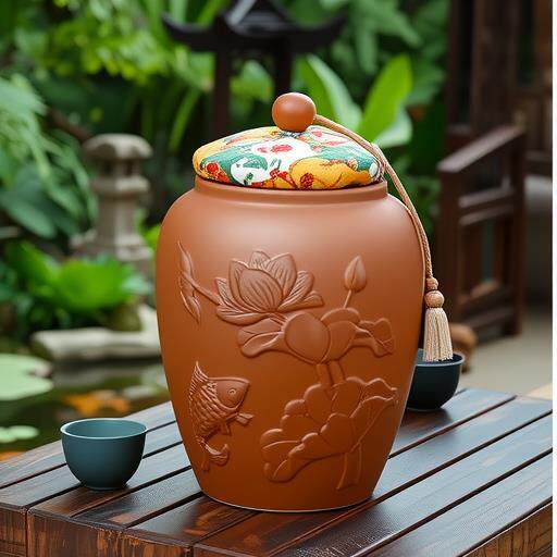 宜兴紫砂茶叶罐大号密封罐普洱储存收纳茶盒家用陶瓷醒茶罐子茶缸