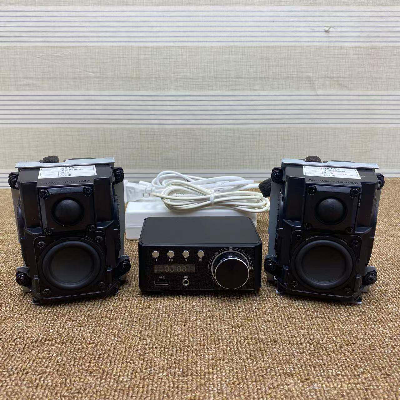 一套带功放拆机二分频音箱1寸丝膜高音2寸长冲程PP盆全频喇叭