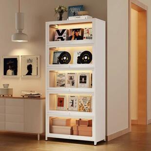 Kitchen storage rack, steel bookshelf with door storage rack