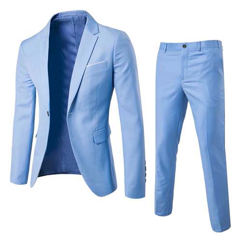 Suit Men Two Dress Korean Slim Groom Blazer Menswear