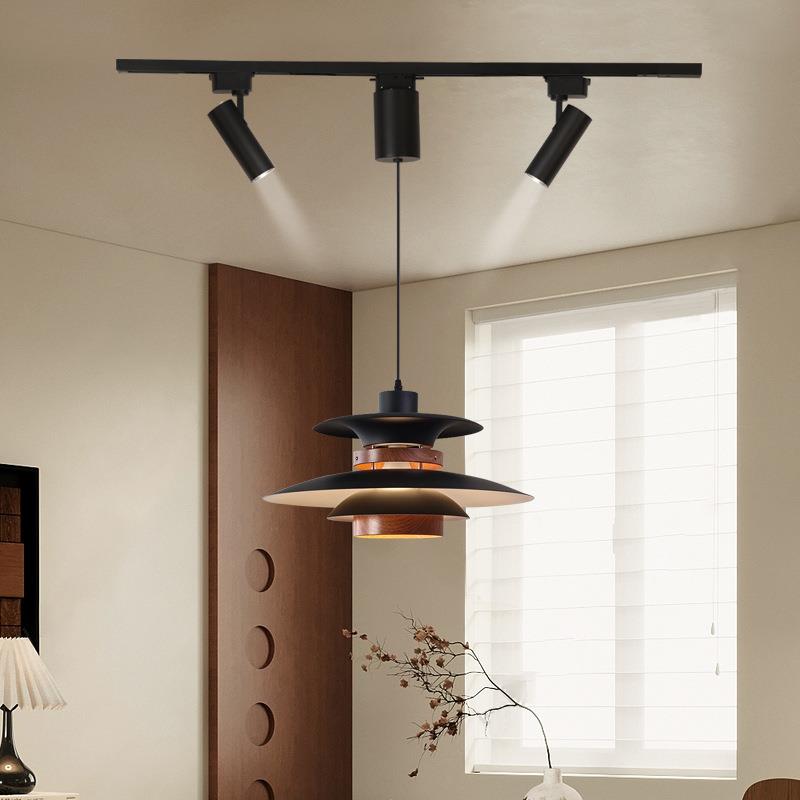 餐厅吊灯可升降移动轨道中古风吧台岛台岛吧台灯2025新款餐桌灯具