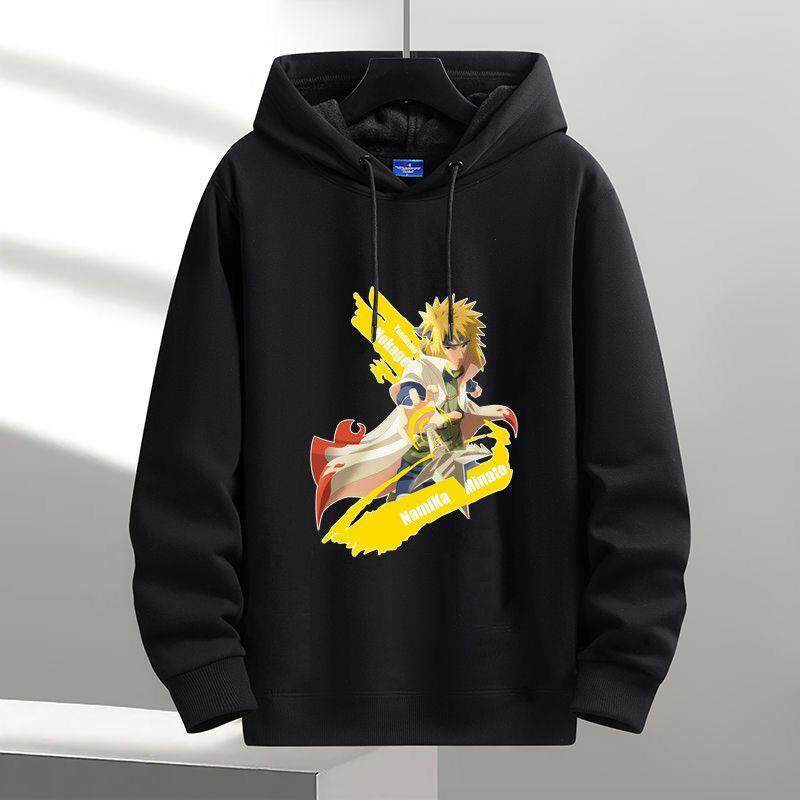 火影忍者连帽春秋季卫衣新款男学生薄款黑色潮流百搭宽松休闲长袖