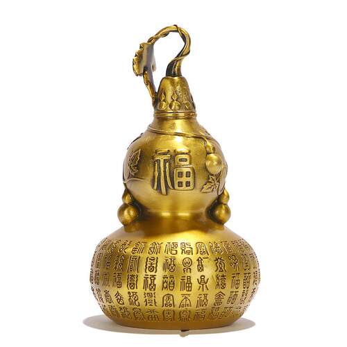厂家纯黄铜葫芦开口开盖葫芦平安有福葫芦百福葫芦工艺品摆件
