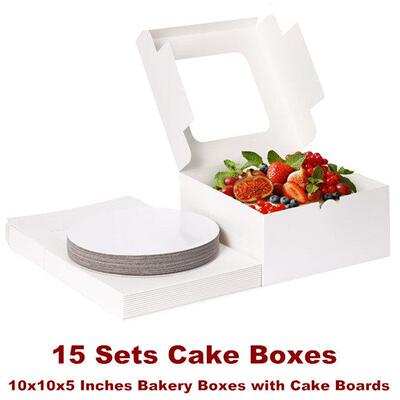 Cake Boxes with Window Bakery Containers With Cake Boards