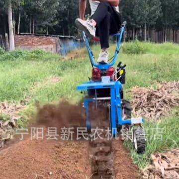微耕一体开沟机带动力一体的开沟机排水开沟机链条式电启动装置