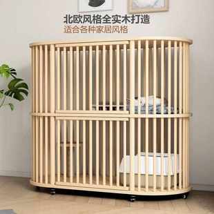 简约实木猫窝猫别墅猫舍大空间猫笼多层设计猫房繁育猫窝宠物窝