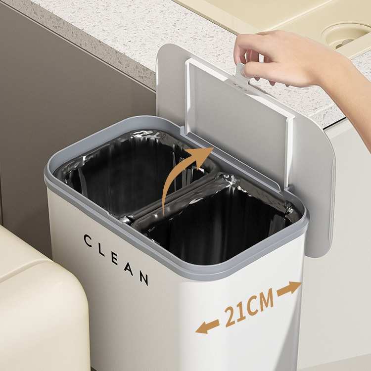 厨房垃圾桶置物架多层家用大容量加高带盖一体化干湿分离带内桶轮