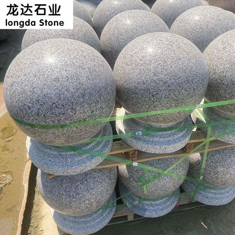 挡车石球花岗岩石材光面大理石公园挡车石墩子小区门口路障石球