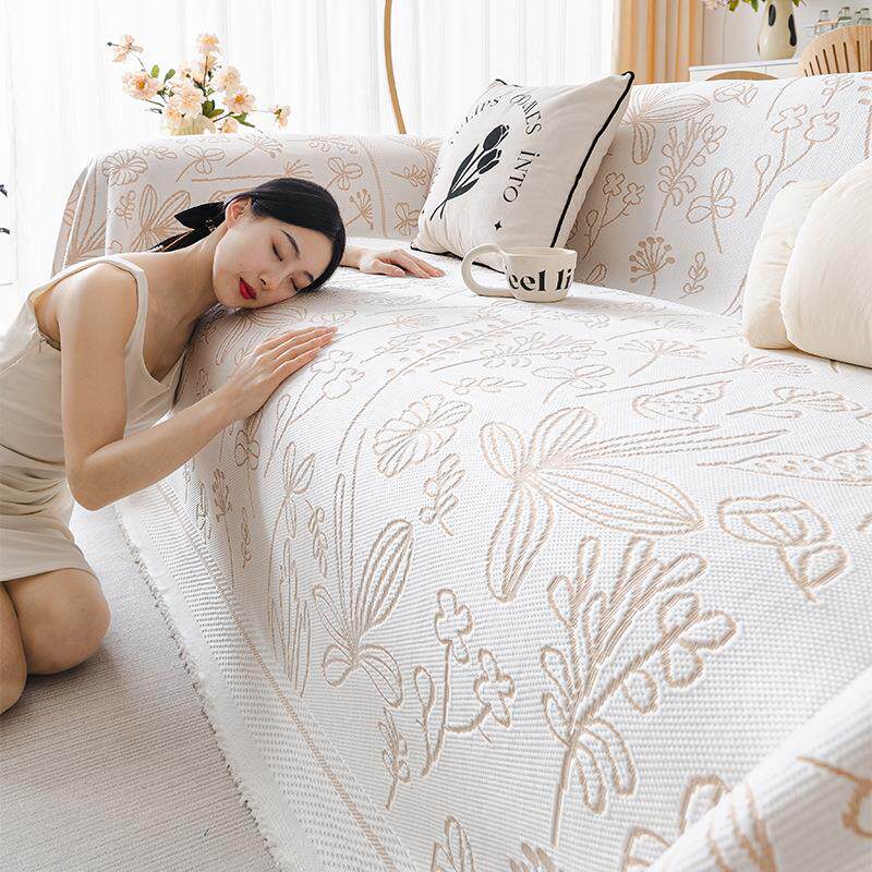 夏季冷感冰丝沙发巾2024新款夏天款坐垫子防滑沙发套罩全盖盖布毯