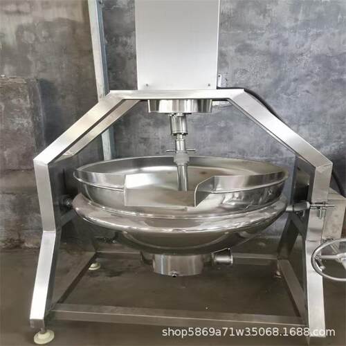 300升熬糖熬煮电加热夹层锅可倾斜式带搅拌夹层锅凉粉搅拌熬制锅