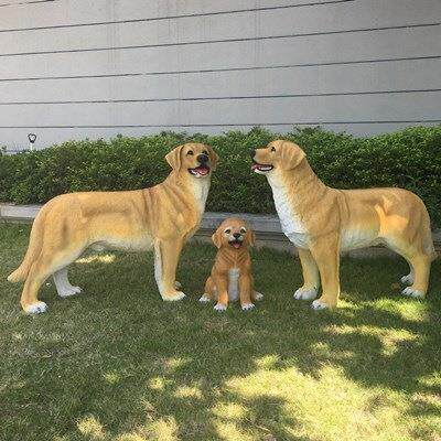 仿真狼狗摆件动物德牧犬斑点金毛玻璃钢雕塑宠物店庭院装饰工艺品