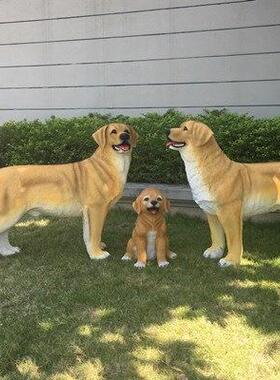 仿真狼狗摆件动物德牧犬斑点金毛玻璃钢雕塑宠物店庭院装饰工艺品