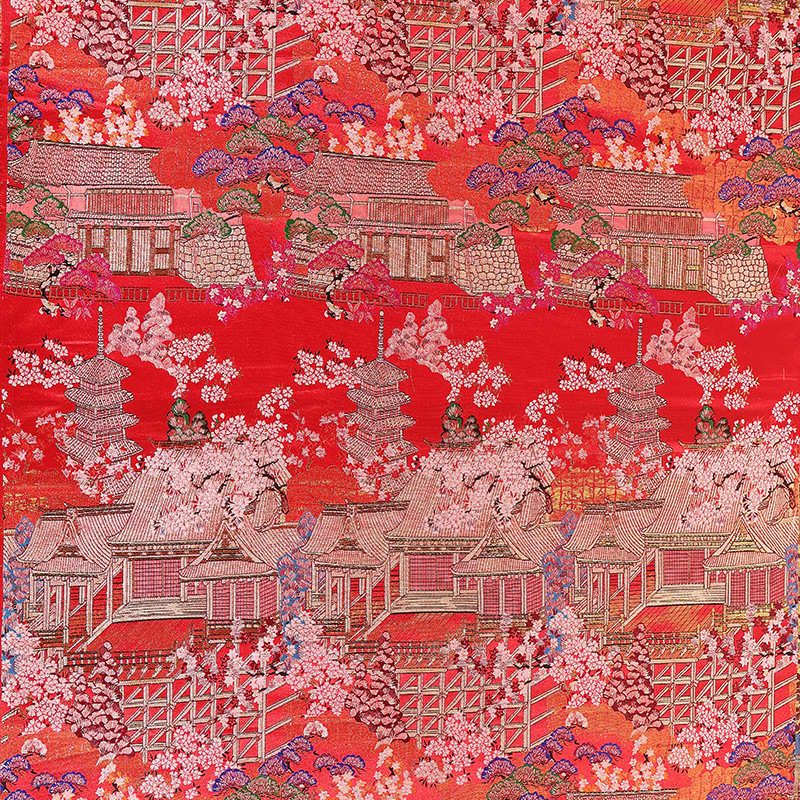 150cm新款日式和风织锦缎云锦织锦缎布料diy宝塔花中国风面料提花