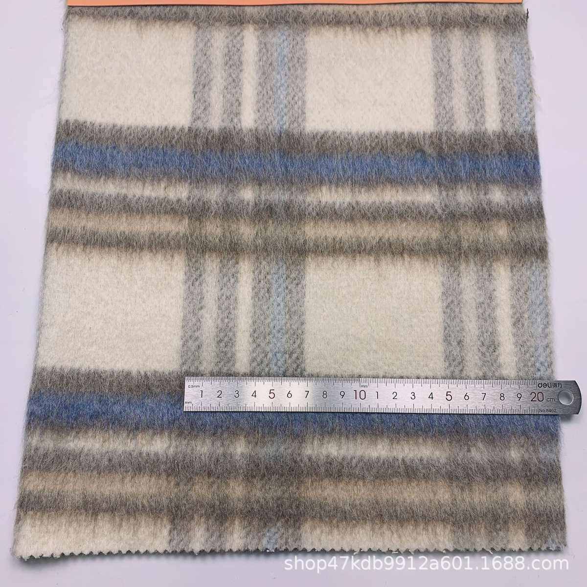 厂家现货羊毛拉长毛顺毛色织大格子毛呢粗纺秋冬加厚服装面料,纺织面料/辅料/配套,毛呢布料,淘宝优惠券,粉丝福利购,淘宝优惠卷