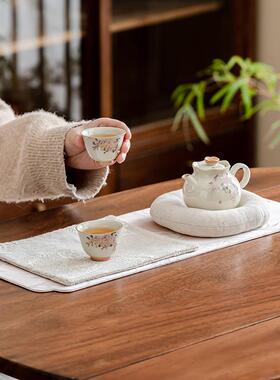 织锦缎刺绣飘茶套新中式家用垫竹布席艺隔ZH84805热壶承垫茶道配