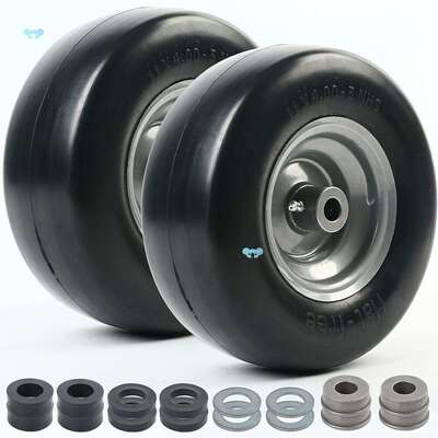 2packs11x4.005''FlatFreeLawnMowerTireAndWheel3/