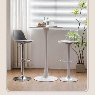 北欧高吧台桌酒吧桌子家用圆形高脚桌酒会展会小吧台阳台休闲 吧