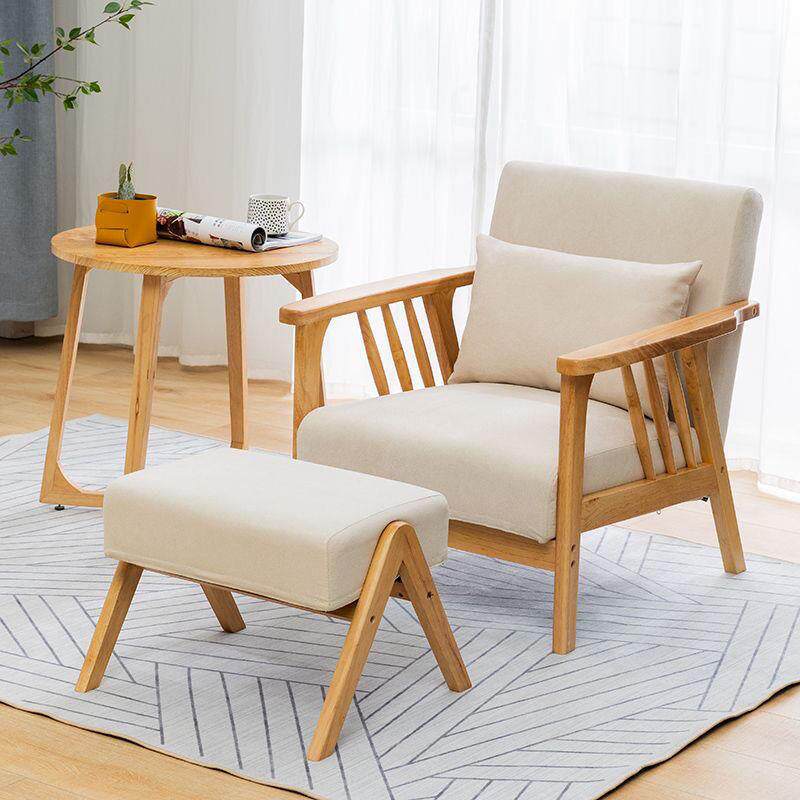 北欧实木布艺沙发家用小户型组合现代简约客厅办公室休闲桌椅套装