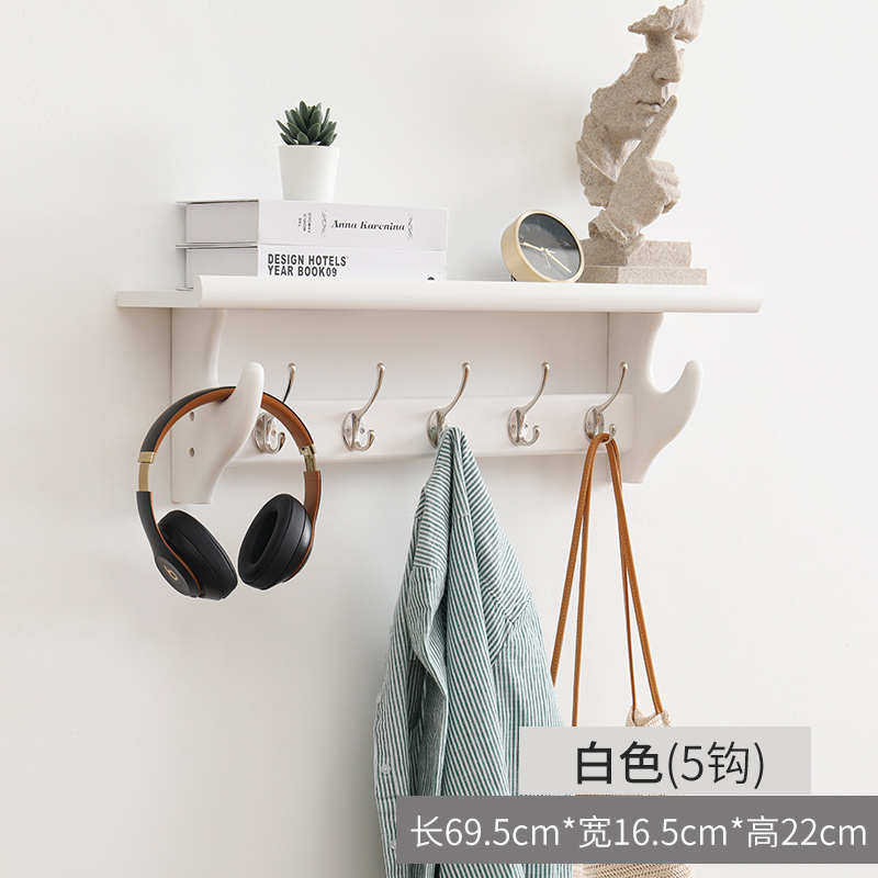 卧室式挂钩入户钩架挂衣挂衣客厅墙上奢轻衣帽架实木玄关壁挂eq4f