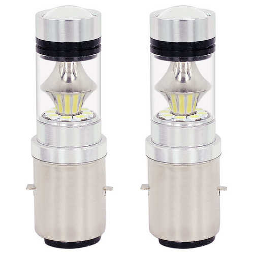 摩托车双爪通用大功率20LED前大灯 H6 BA20D高亮 电动车前照灯泡