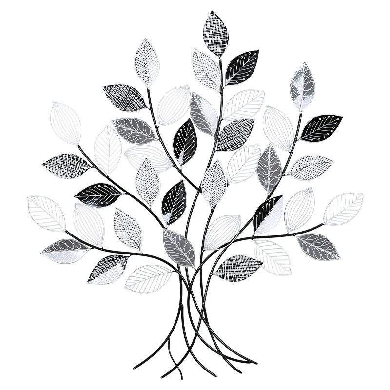 现代极简立体玄关铁艺植物挂件创意民宿壁饰电视背景墙面点缀装饰