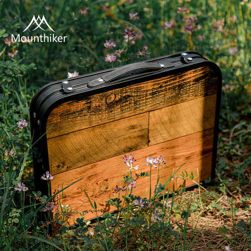 木纹复古客铝合金新品露营可折叠野营便携式野餐之自驾游山桌手袋