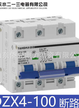 厂家直销天水二一三小型断路器DZX4-100 2P80A3PD100A空气开关