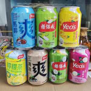 广东包邮香港进口yeo 's杨协成马蹄爽粒粒爽300ml*24罐整箱饮