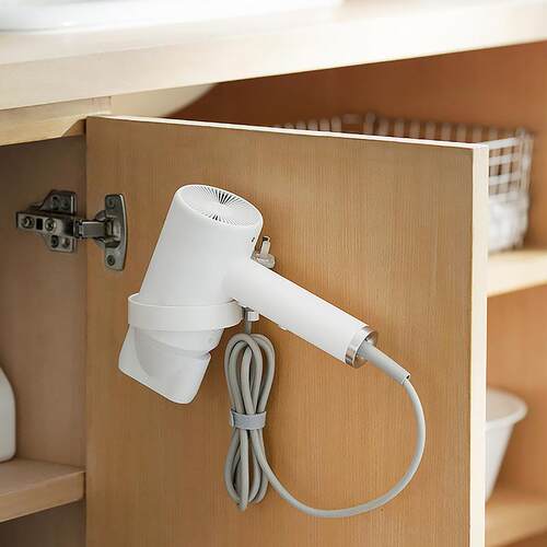 Wall-mounted hair dryer holder, no drilling required, bathro