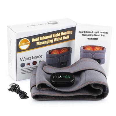 Rechargable Vibration&Heating Belt Red Light Hot Compress He