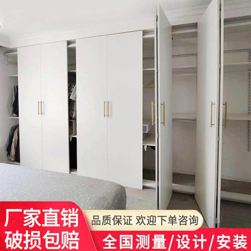 无下轨折叠门储物间门折叠衣柜门拉门衣柜整体橱柜门自装柜门实木