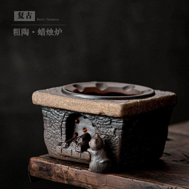 中式复古蜡烛炉家用陶瓷喝茶温泡茶炉茶壶加热底座泡茶保温炉恒温